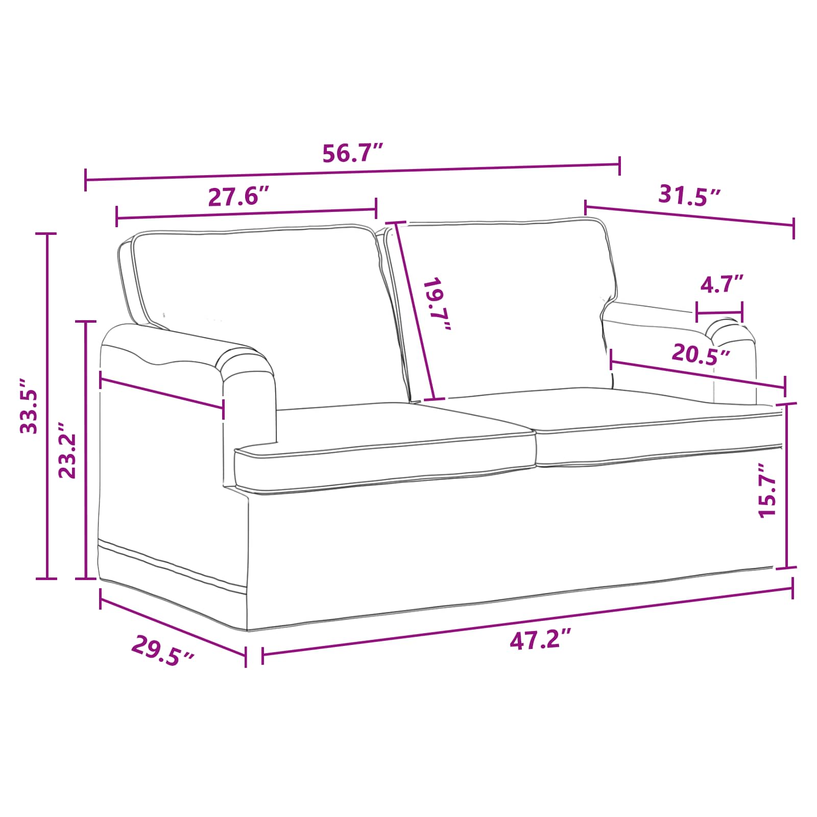 vidaXL Zestaw Sof 2 pcs Ciemnoszary 144 x 80 x 85 cm tkanina