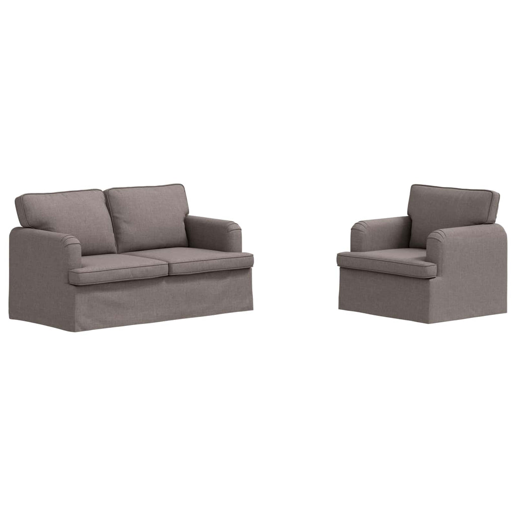 vidaXL Zestaw Sof 2 pcs Ciemnoszary 144 x 80 x 85 cm tkanina