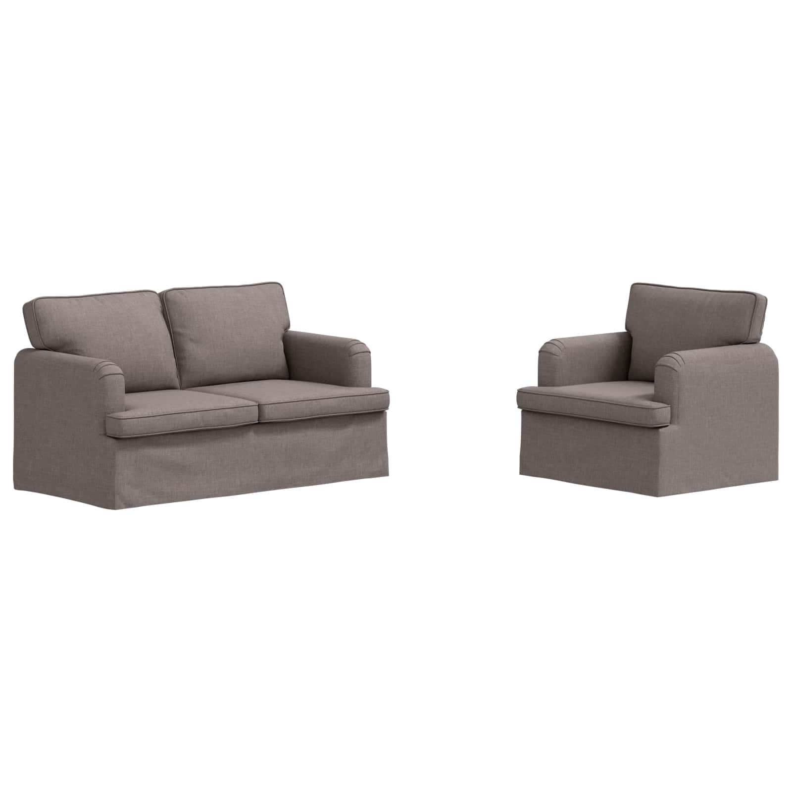 vidaXL Zestaw Sof 2 pcs Ciemnoszary 144 x 80 x 85 cm tkanina