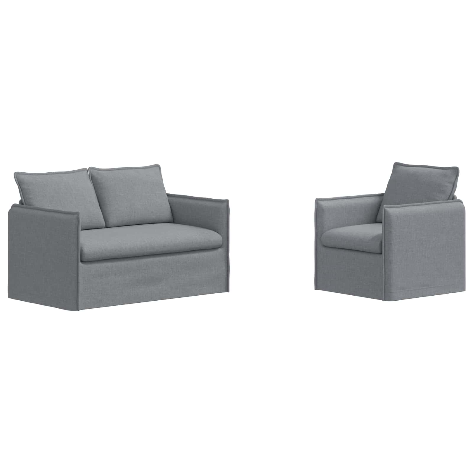 vidaXL Zestaw Sof 2 pcs jasnoszary 136 x 82 x 85 cm tkanina