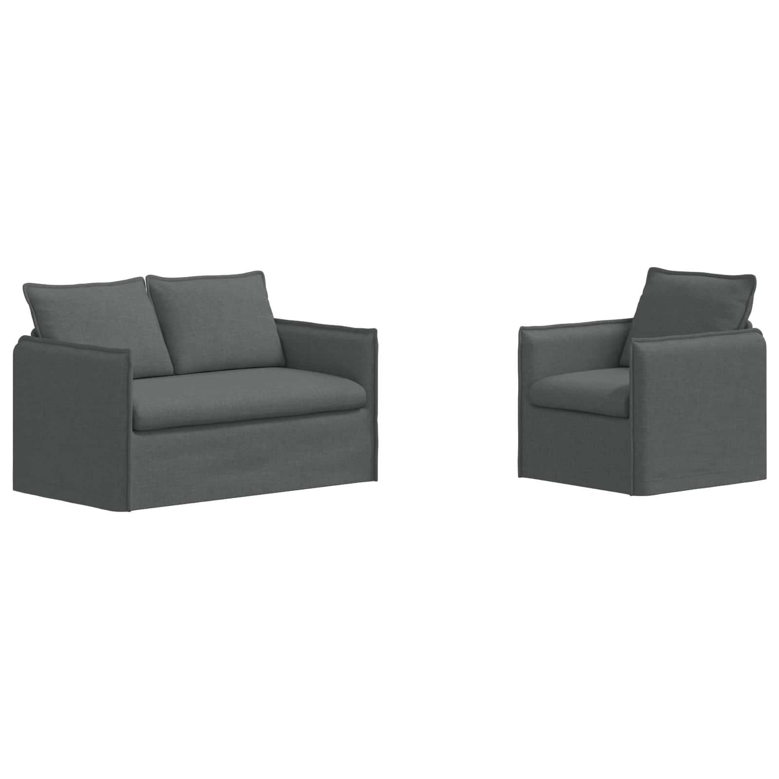 vidaXL Zestaw Sof 2 pcs ciemnoszary 136 x 82 x 85 cm tkanina