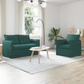 vidaXL Zestaw Sof 2 pcs Ciemnozielony 136 x 82 x 85 cm tkanina