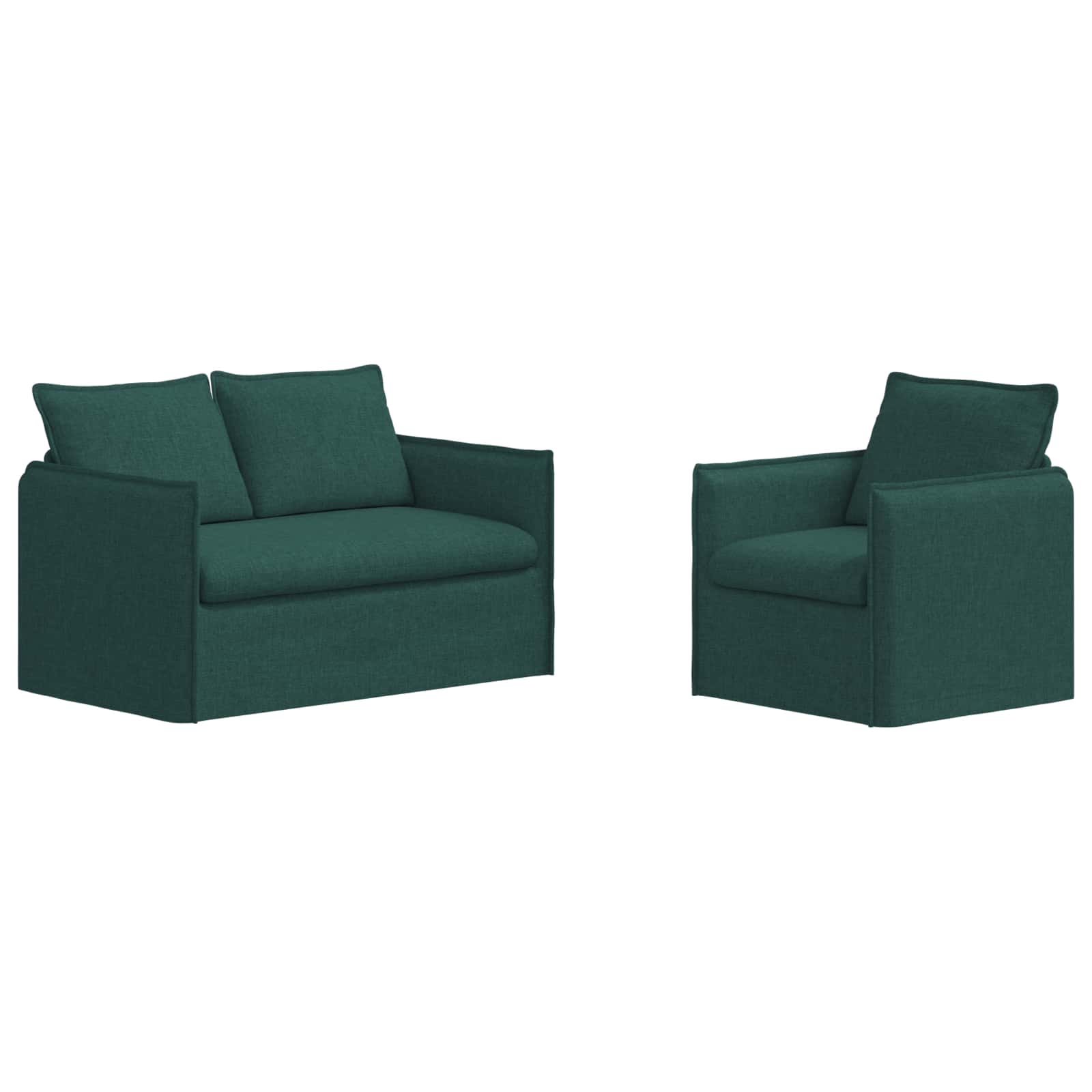 vidaXL Zestaw Sof 2 pcs Ciemnozielony 136 x 82 x 85 cm tkanina
