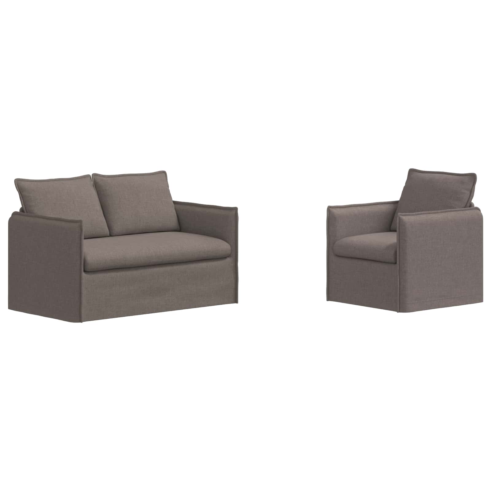 vidaXL Zestaw Sof 2 pcs Ciemnoszary 136 x 82 x 85 cm tkanina