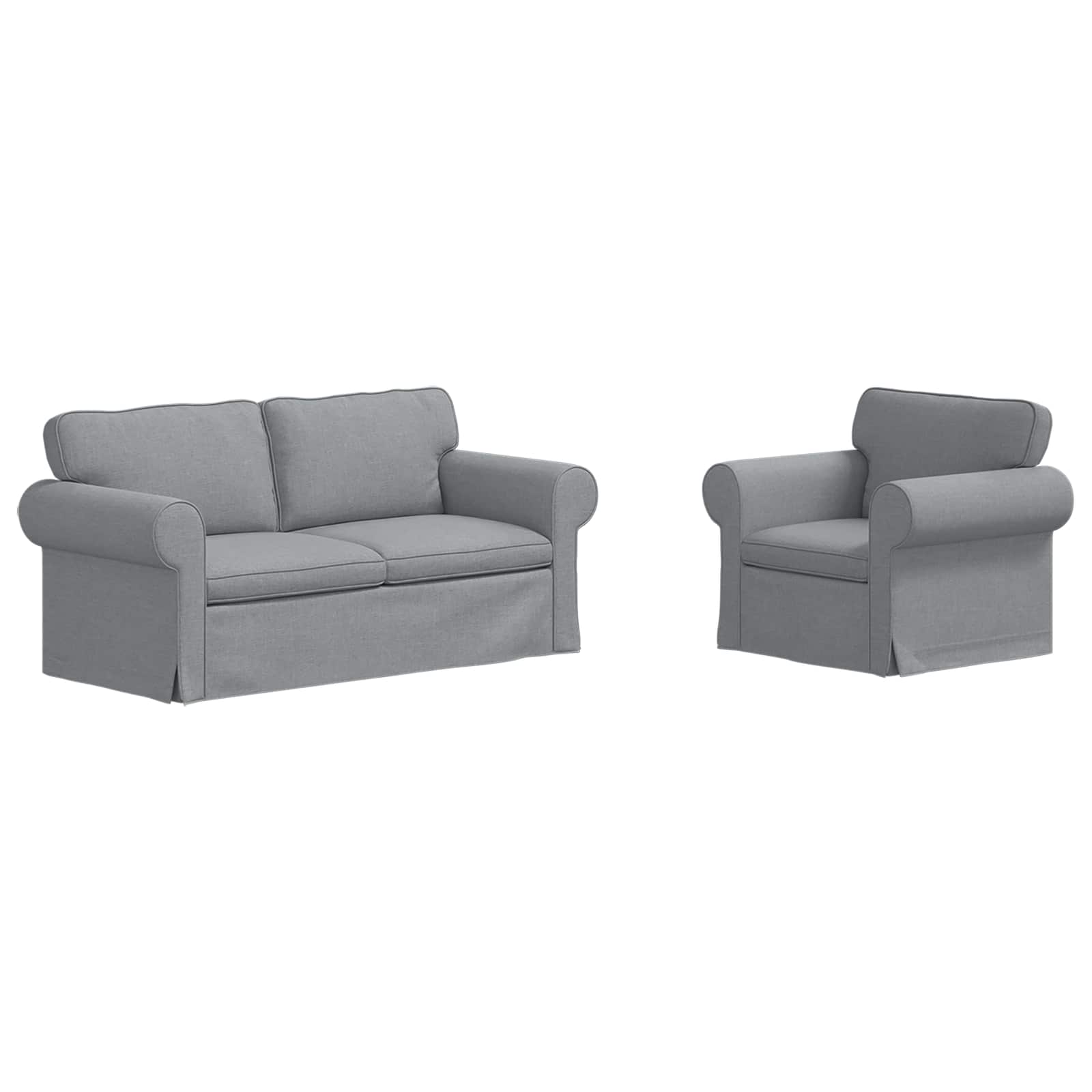 vidaXL Zestaw Sof 2 pcs Jasnoszary 175 x 82 x 80 cm tkanina