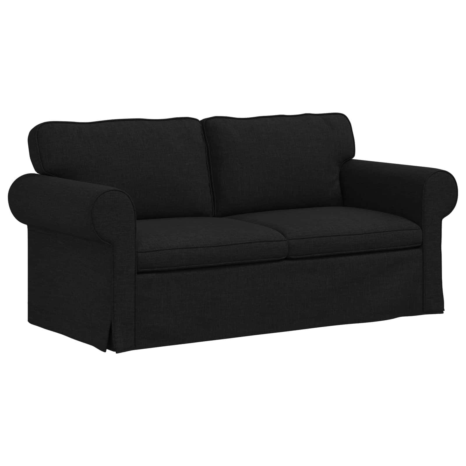 vidaXL Zestaw Sof 2 pcs Czarny 175 x 82 x 80 cm tkanina