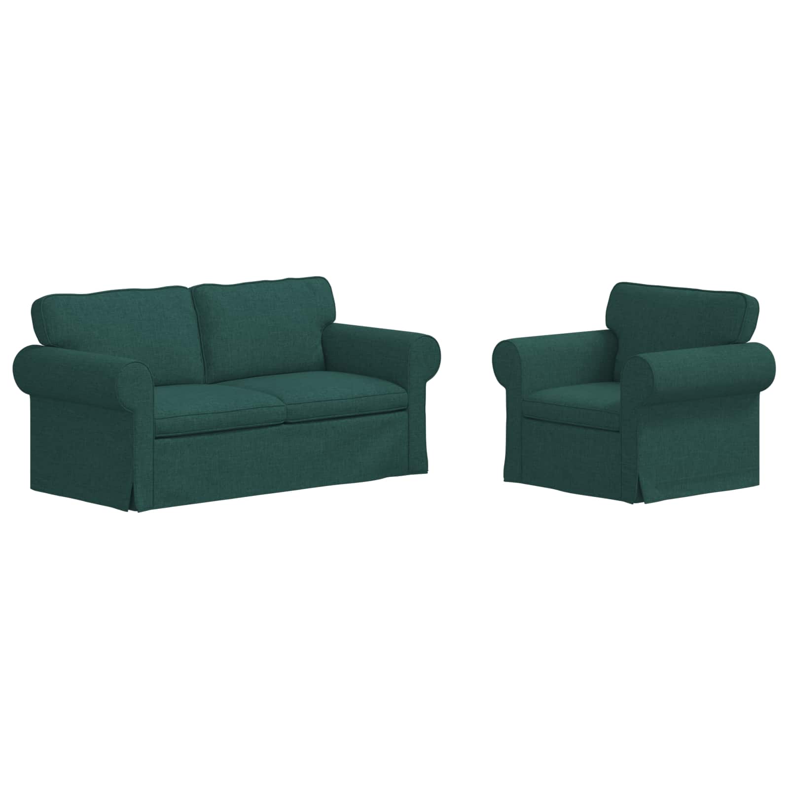 vidaXL Zestaw Sof 2 pcs Ciemna zieleń 175 x 82 x 80 cm tkanina