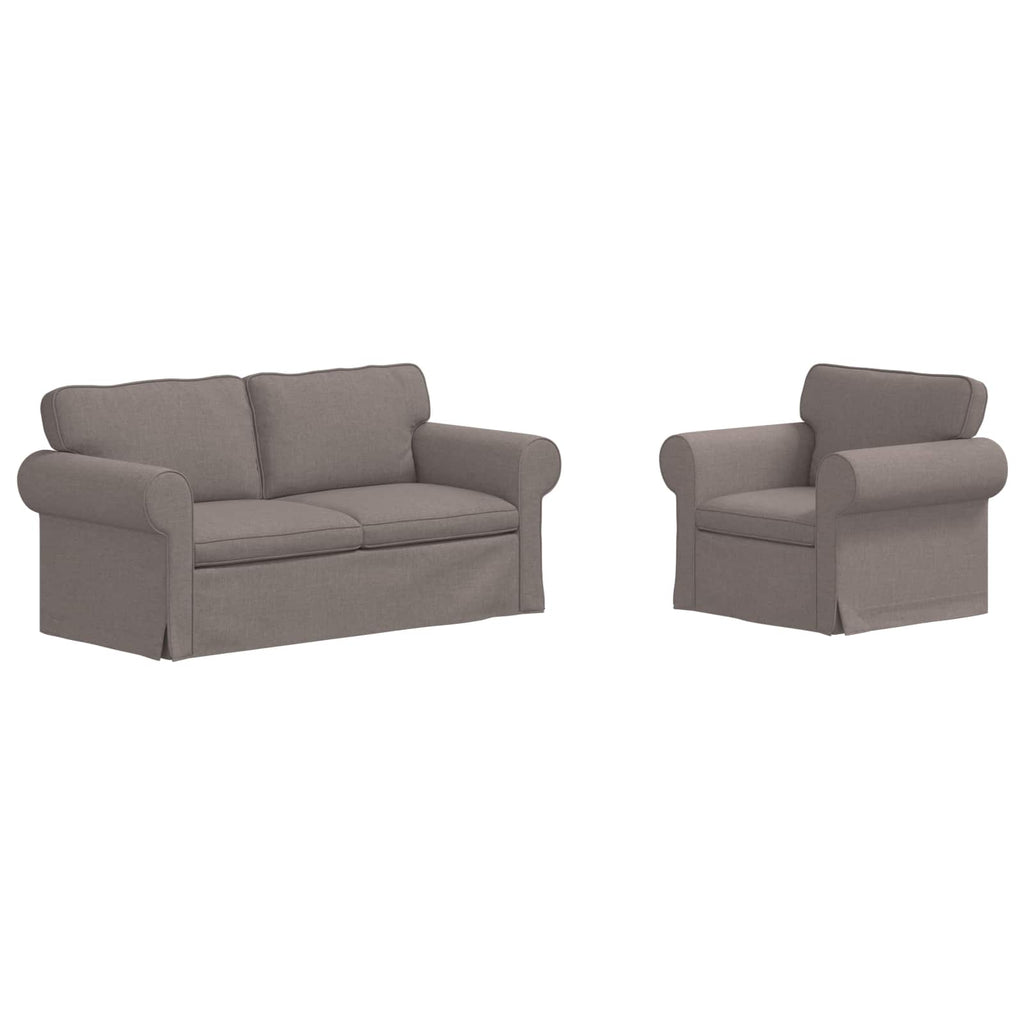 vidaXL Zestaw Sof 2 pcs Ciemnoszary 175 x 82 x 80 cm tkanina