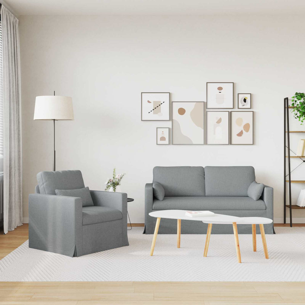 vidaXL Zestaw Sof 2 pcs Jasnoszary 158 x 78 x 80 cm tkanina