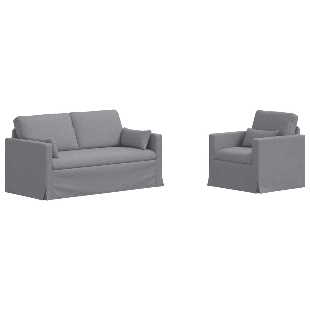 vidaXL Zestaw Sof 2 pcs Jasnoszary 158 x 78 x 80 cm tkanina