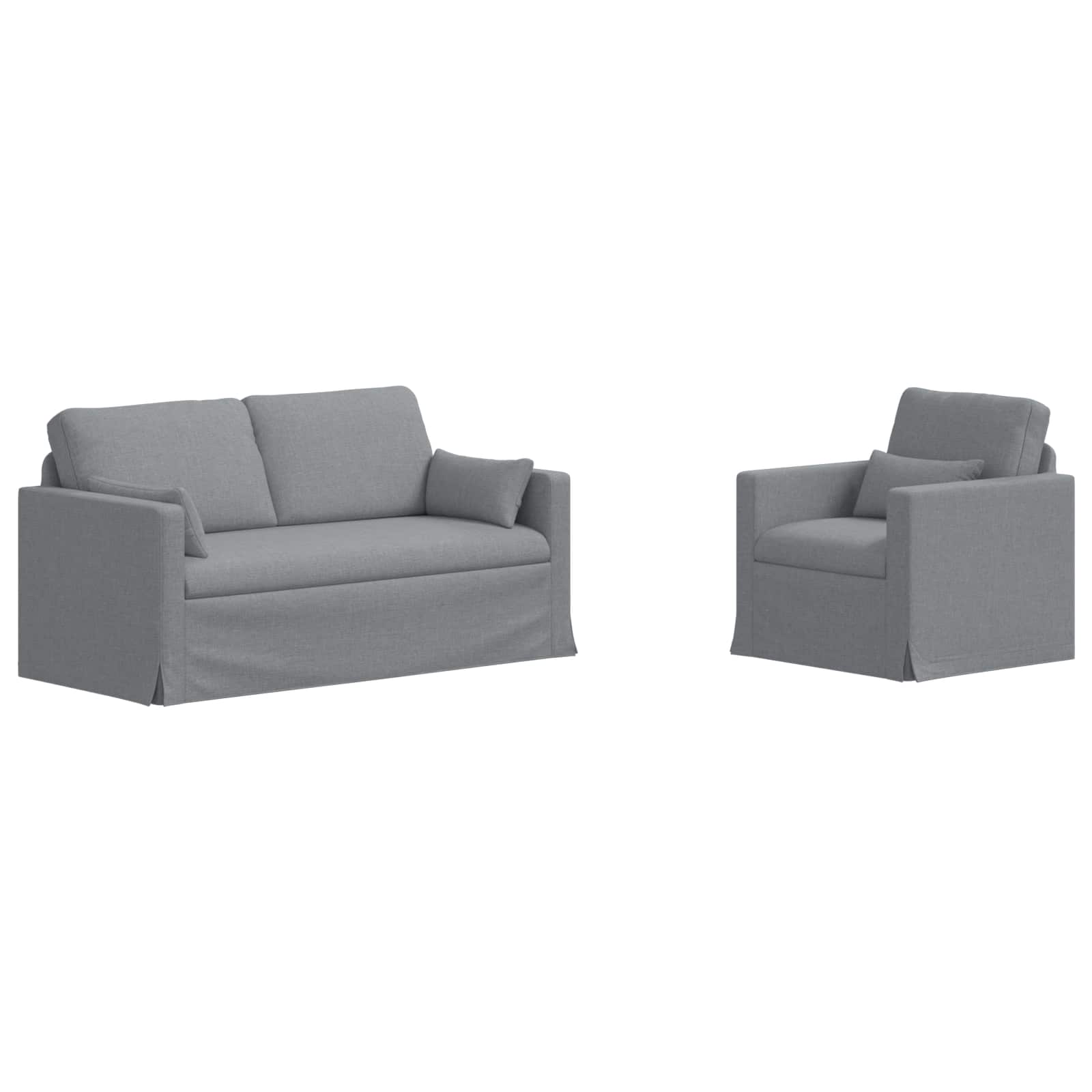 vidaXL Zestaw Sof 2 pcs Jasnoszary 158 x 78 x 80 cm tkanina