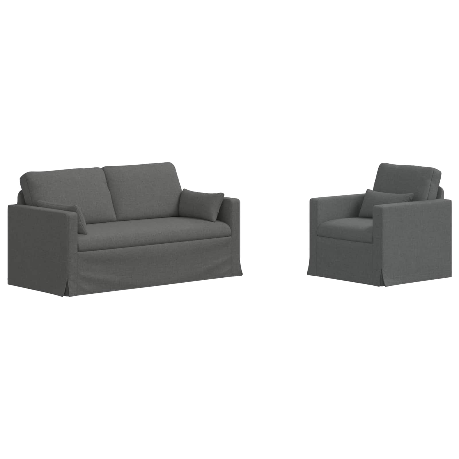 vidaXL Zestaw Sof 2 pcs Ciemnoszary 158 x 78 x 80 cm tkanina