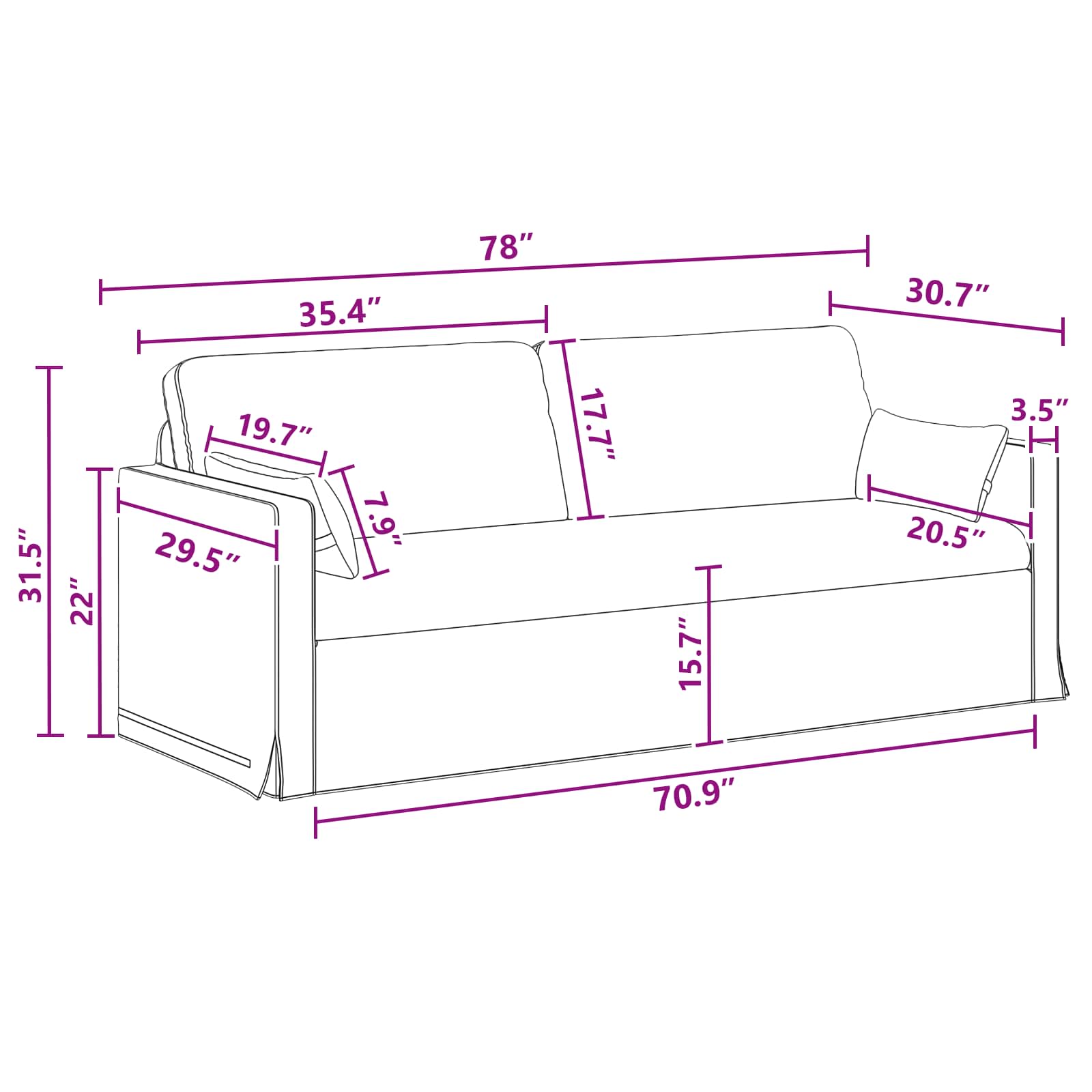 vidaXL Zestaw Sof 2 pcs Ciemnoszary 158 x 78 x 80 cm tkanina