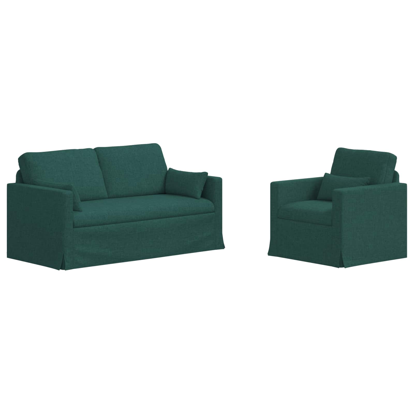 vidaXL Zestaw Sof 2 pcs Ciemna zieleń 158 x 78 x 80 cm tkanina
