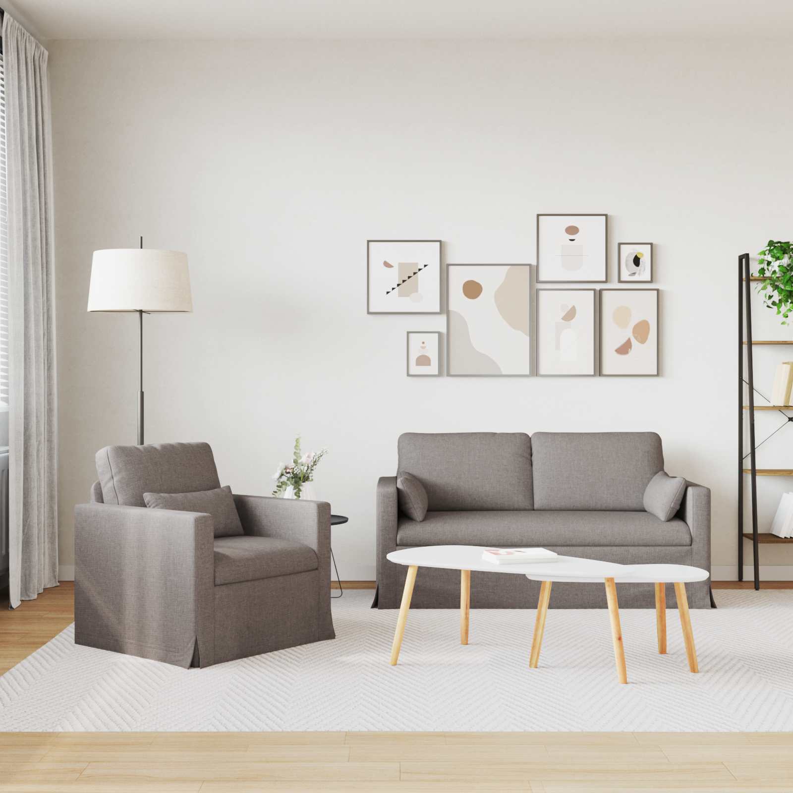 vidaXL Zestaw Sof 2 pcs Ciemnoszary 158 x 78 x 80 cm tkanina