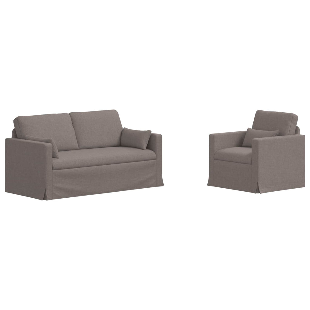 vidaXL Zestaw Sof 2 pcs Ciemnoszary 158 x 78 x 80 cm tkanina