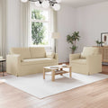 vidaXL Zestaw Sof 2 pcs Kremowy 158 x 78 x 80 cm tkanina