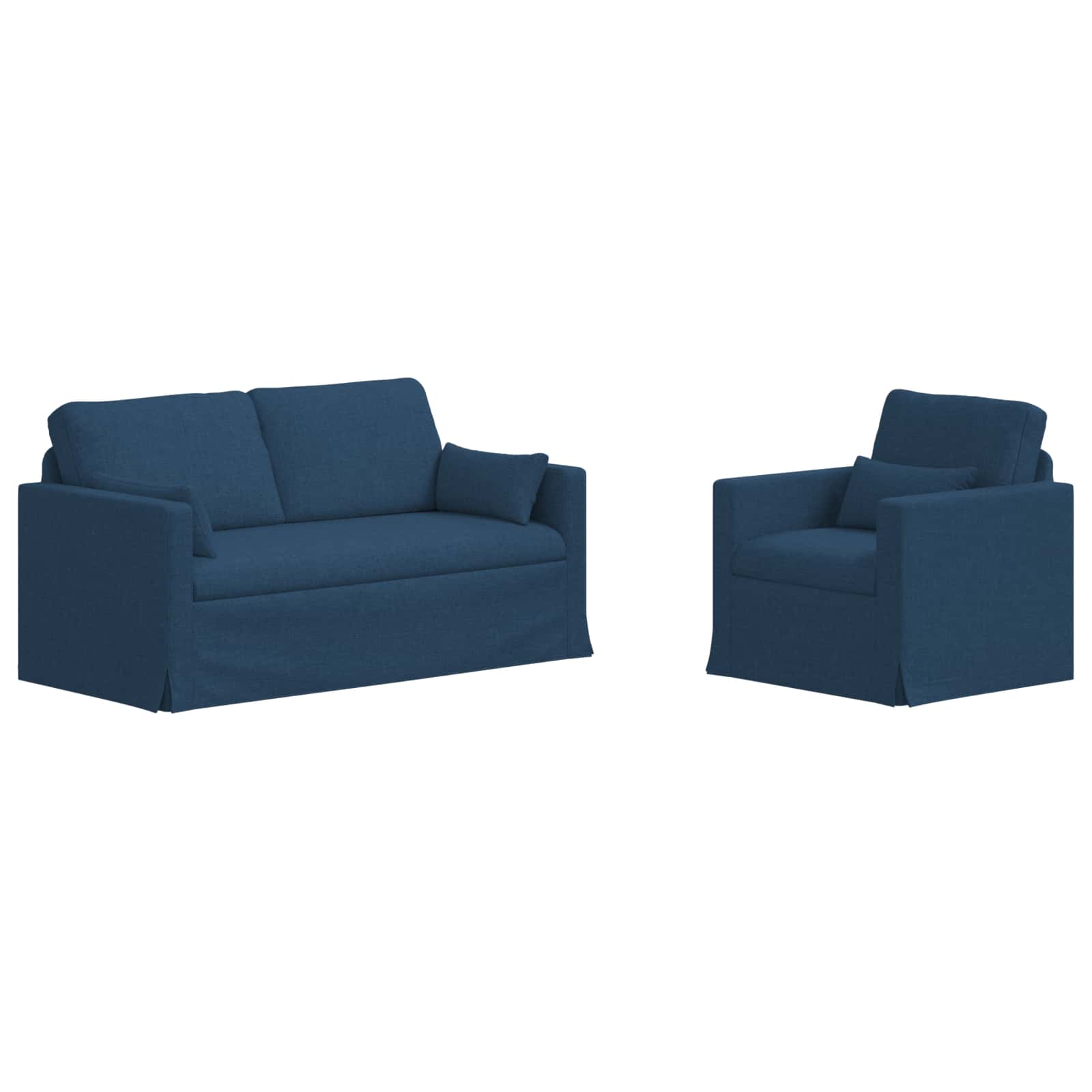 vidaXL Zestaw Sof 2 pcs Niebieski 158 x 78 x 80 cm tkanina