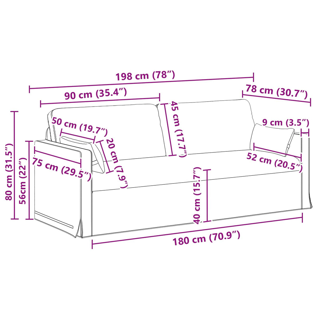 vidaXL Zestaw Sof 2 pcs Niebieski 158 x 78 x 80 cm tkanina