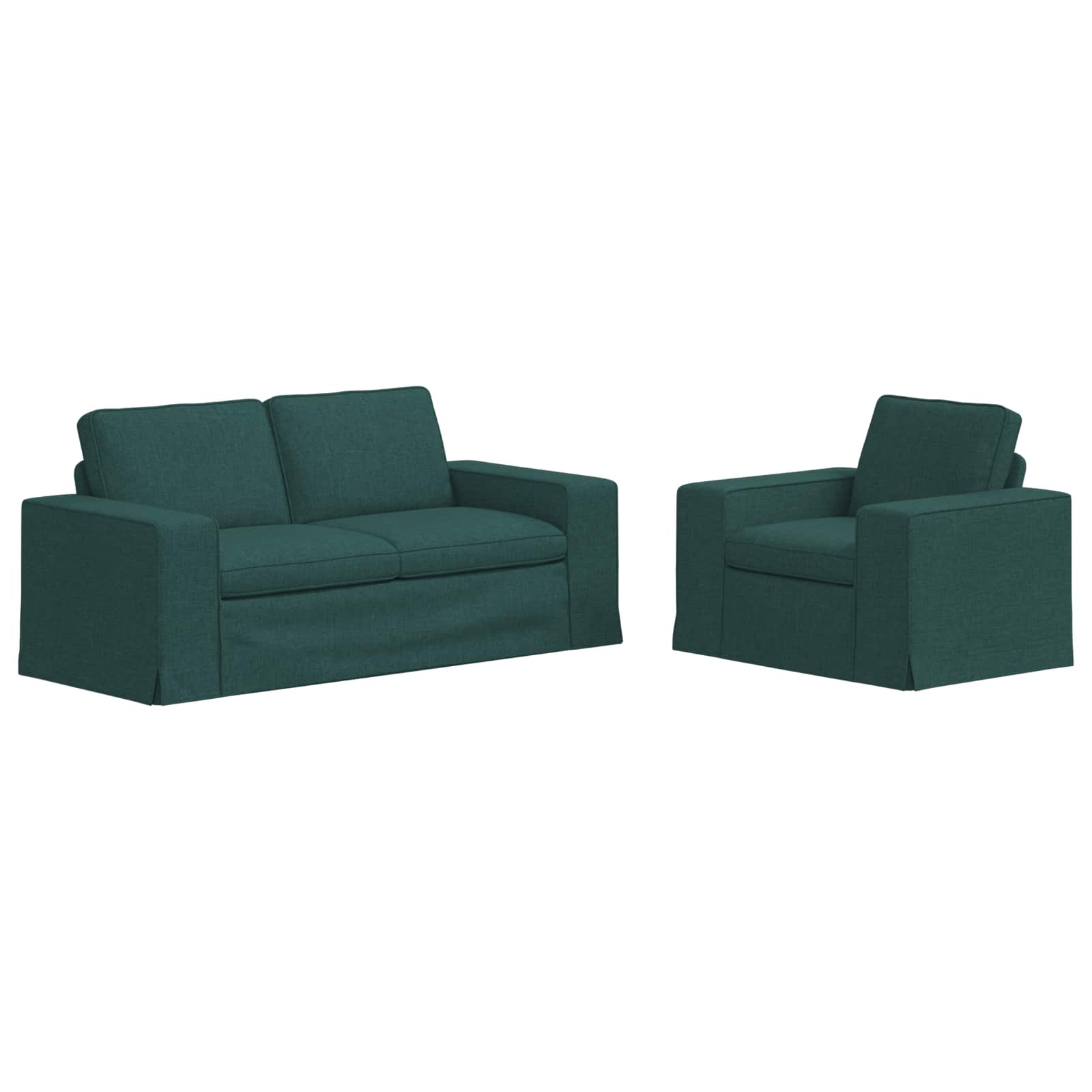 vidaXL Zestaw Sof 2 pcs Ciemna zieleń 182 x 80 x 82 cm tkanina