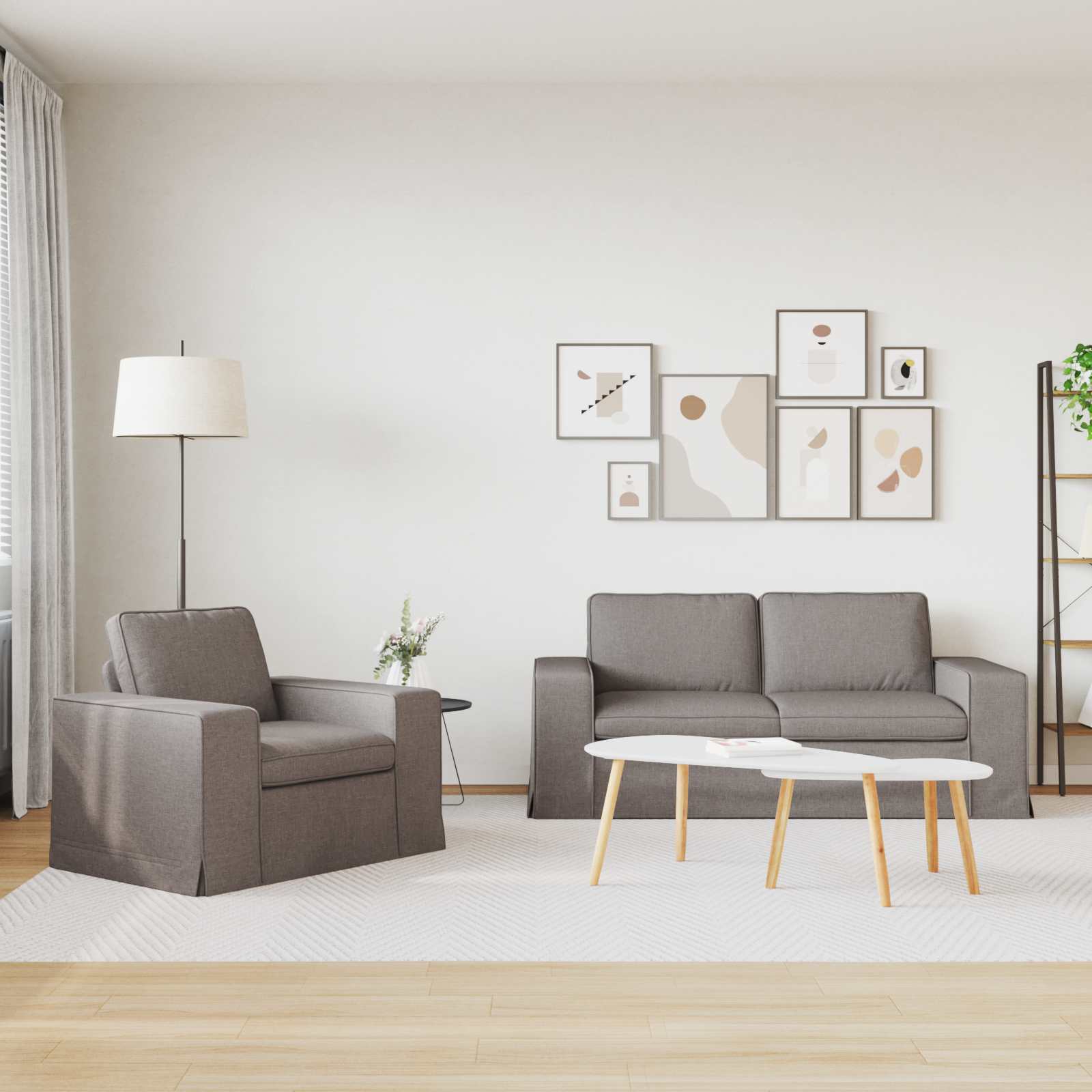 vidaXL Zestaw Sof 2 pcs Ciemnoszary 182 x 80 x 82 cm tkanina
