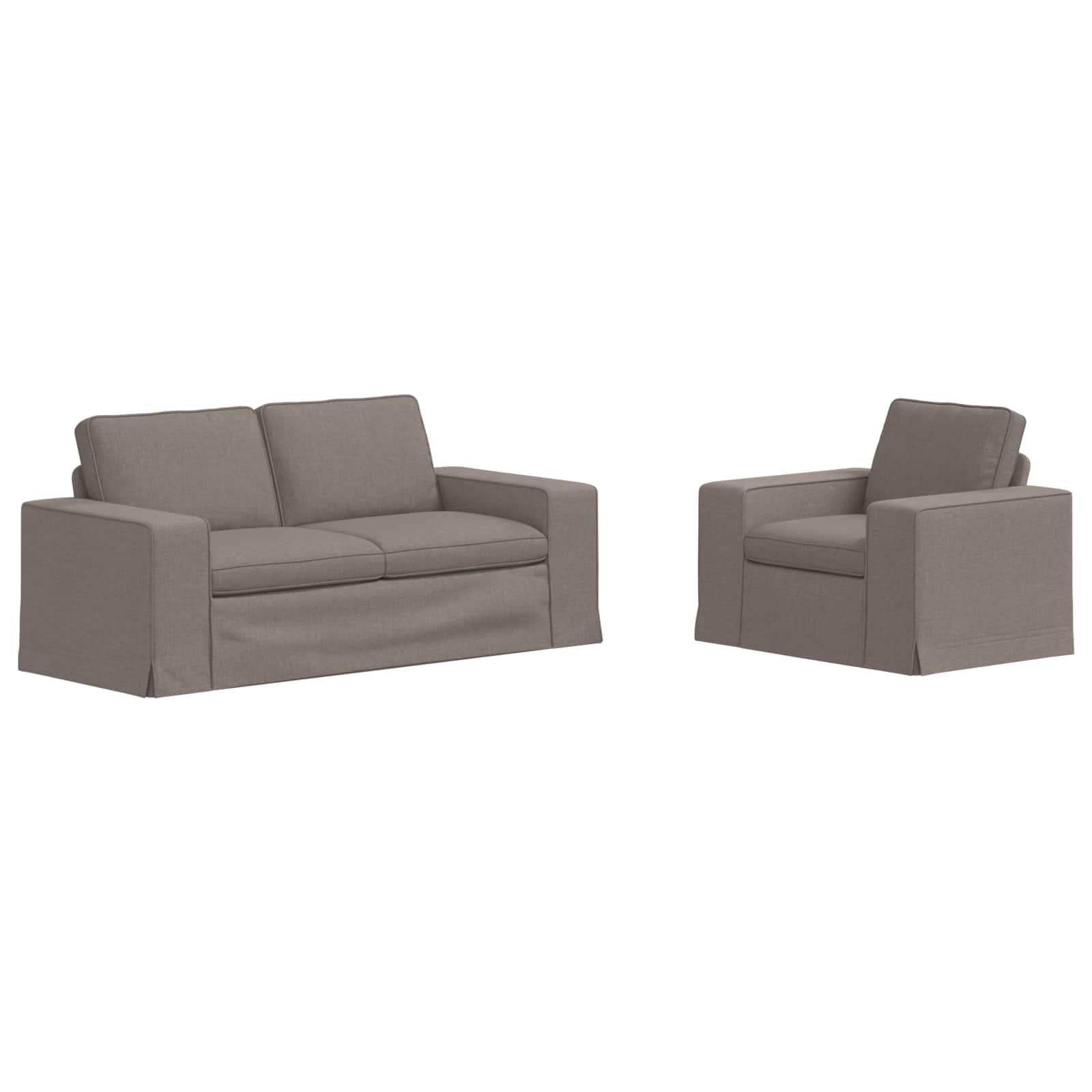 vidaXL Zestaw Sof 2 pcs Ciemnoszary 182 x 80 x 82 cm tkanina