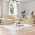 vidaXL Zestaw Sof 2 pcs Kremowy 182 x 80 x 82 cm tkanina