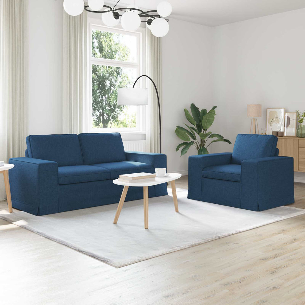 vidaXL Zestaw Sof 2 pcs Niebieski 182 x 80 x 82 cm tkanina