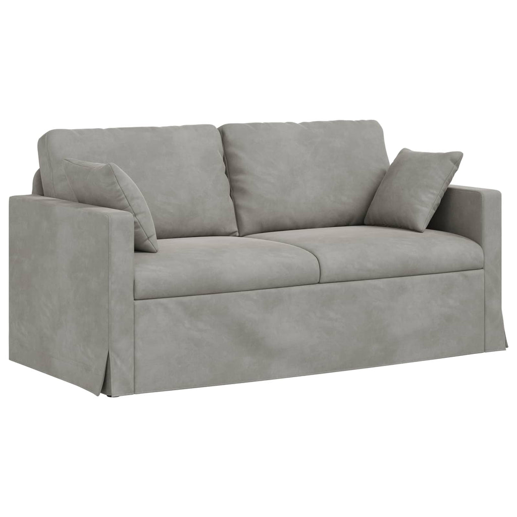 vidaXL Zestaw Sof 2 pcs Jasnoszary 158 x 78 x 80 cm Aksamit
