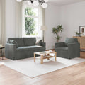 vidaXL Zestaw Sof 2 pcs Ciemnoszary 158 x 78 x 80 cm Aksamit