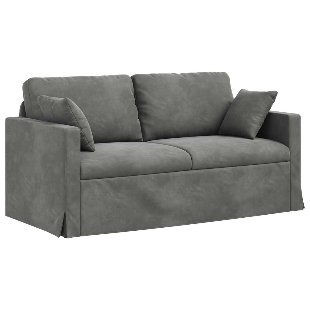 vidaXL Zestaw Sof 2 pcs Ciemnoszary 158 x 78 x 80 cm Aksamit