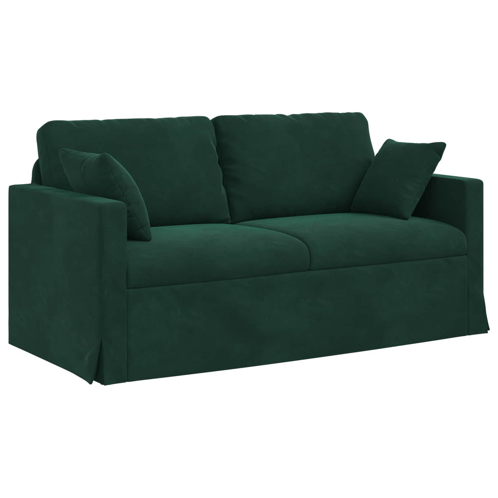 vidaXL Zestaw Sof 2 pcs Ciemna zieleń 158 x 78 x 80 cm Aksamit