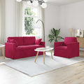 vidaXL Zestaw Sof 2 pcs Czerwone wino 158 x 78 x 80 cm Aksamit