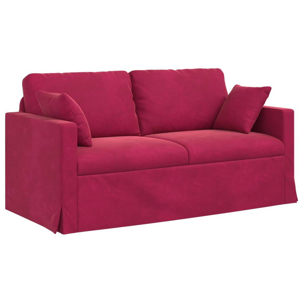 vidaXL Zestaw Sof 2 pcs Czerwone wino 158 x 78 x 80 cm Aksamit