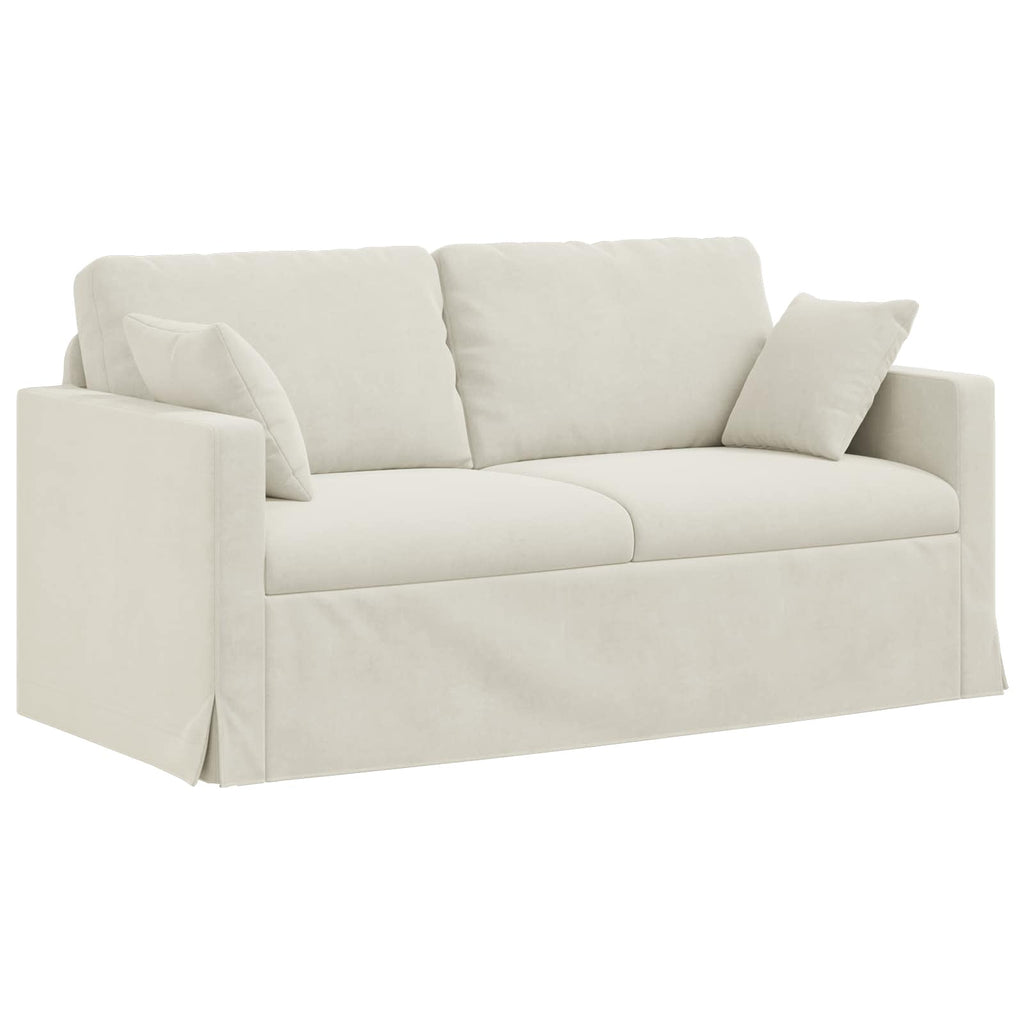 vidaXL Zestaw Sof 2 pcs Kremowy 158 x 78 x 80 cm Aksamit