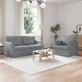 vidaXL Zestaw Sof 2 pcs Jasnoszary 162 x 80 x 85 cm tkanina