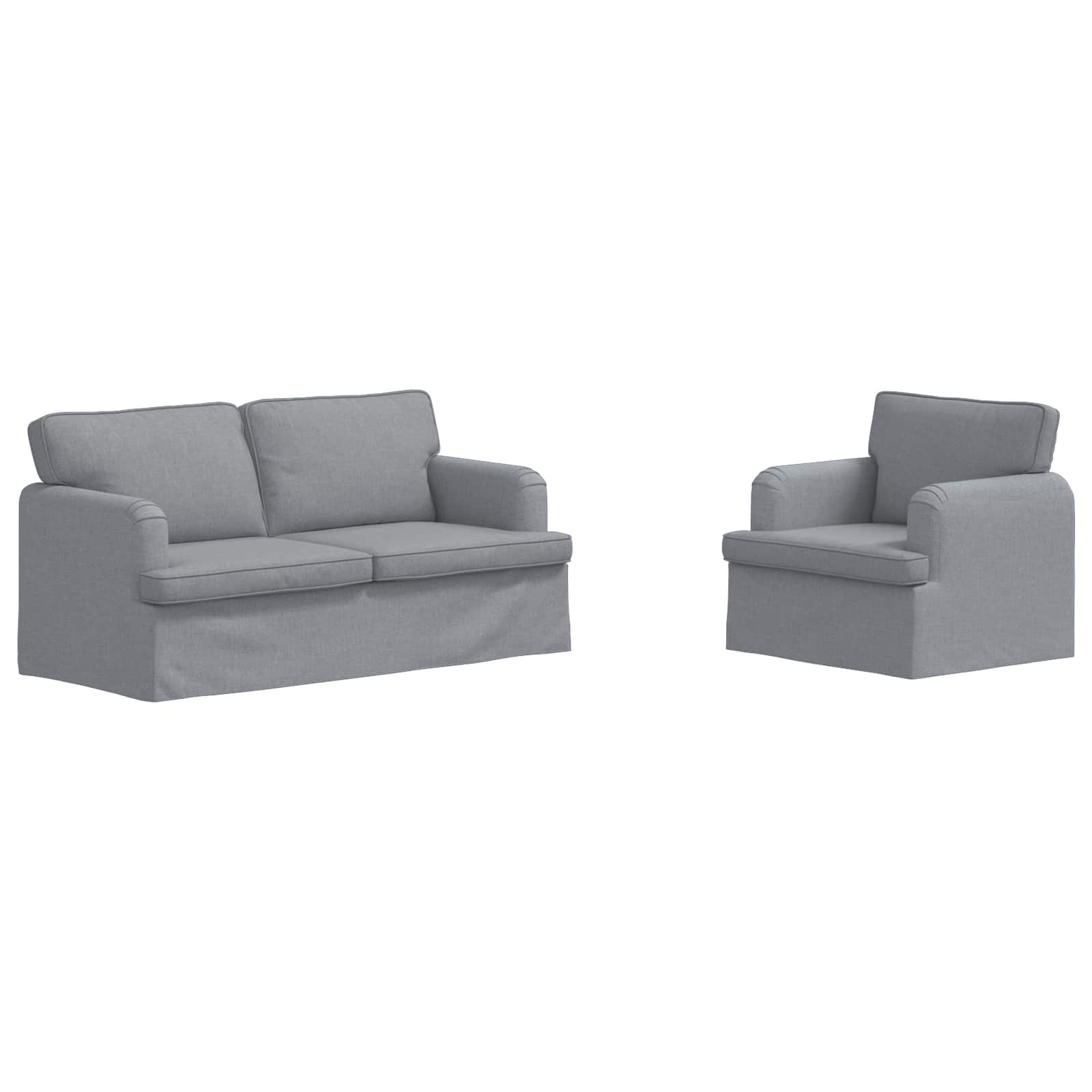 vidaXL Zestaw Sof 2 pcs Jasnoszary 162 x 80 x 85 cm tkanina