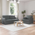 vidaXL Zestaw Sof 2 pcs Ciemnoszary 162 x 80 x 85 cm tkanina