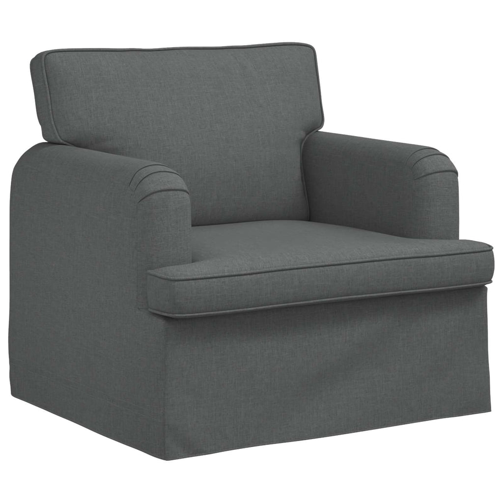 vidaXL Zestaw Sof 2 pcs Ciemnoszary 162 x 80 x 85 cm tkanina