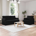 vidaXL Zestaw Sof 2 pcs Czarny 162 x 80 x 85 cm tkanina
