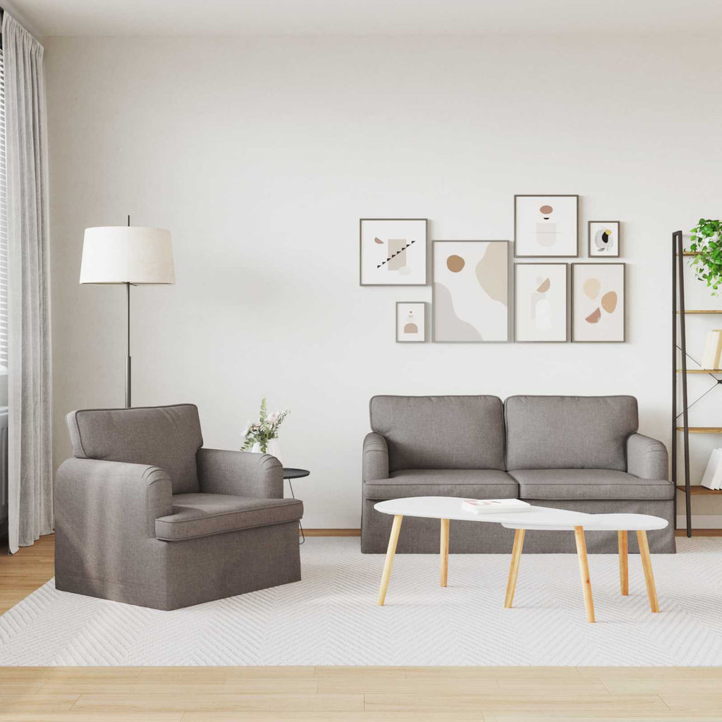vidaXL Zestaw Sof 2 pcs Ciemnoszary 162 x 80 x 85 cm tkanina