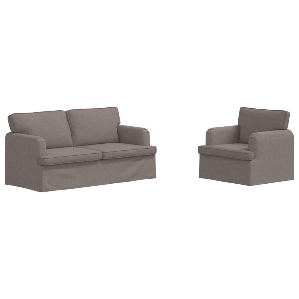 vidaXL Zestaw Sof 2 pcs Ciemnoszary 162 x 80 x 85 cm tkanina