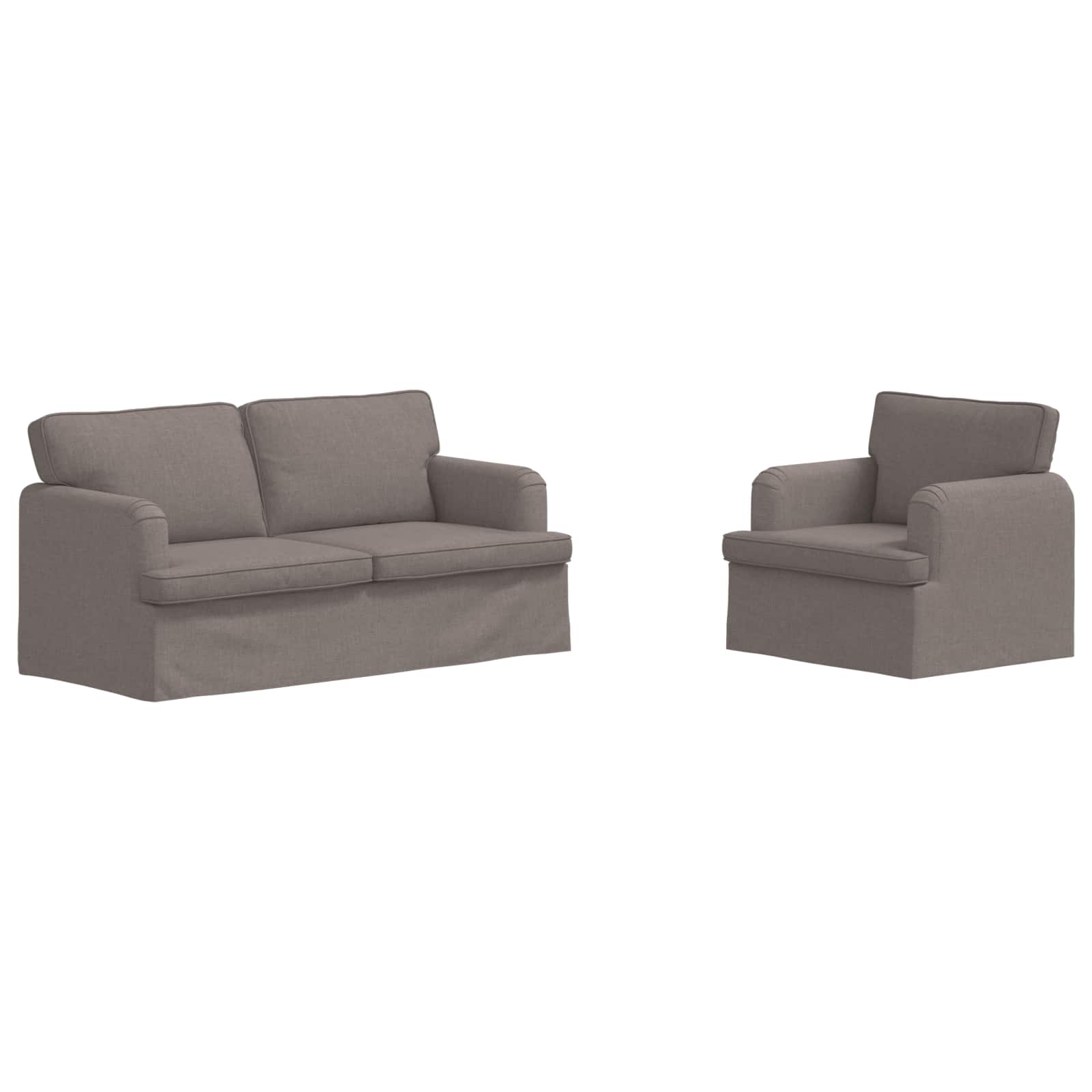 vidaXL Zestaw Sof 2 pcs Ciemnoszary 162 x 80 x 85 cm tkanina