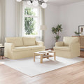 vidaXL Zestaw Sof 2 pcs Kremowy 162 x 80 x 85 cm tkanina