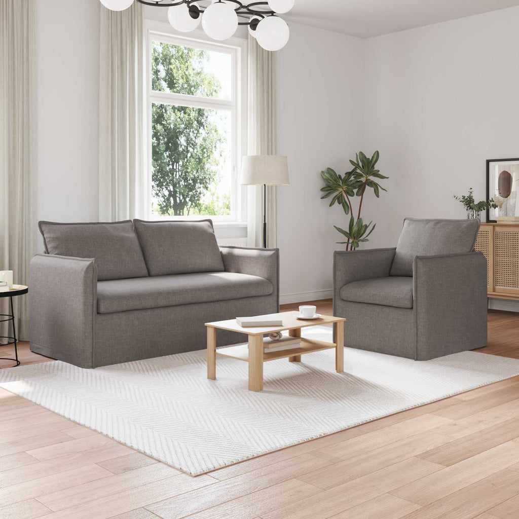 vidaXL Zestaw Sof 2 pcs Ciemnoszary 156 x 82 x 85 cm tkanina