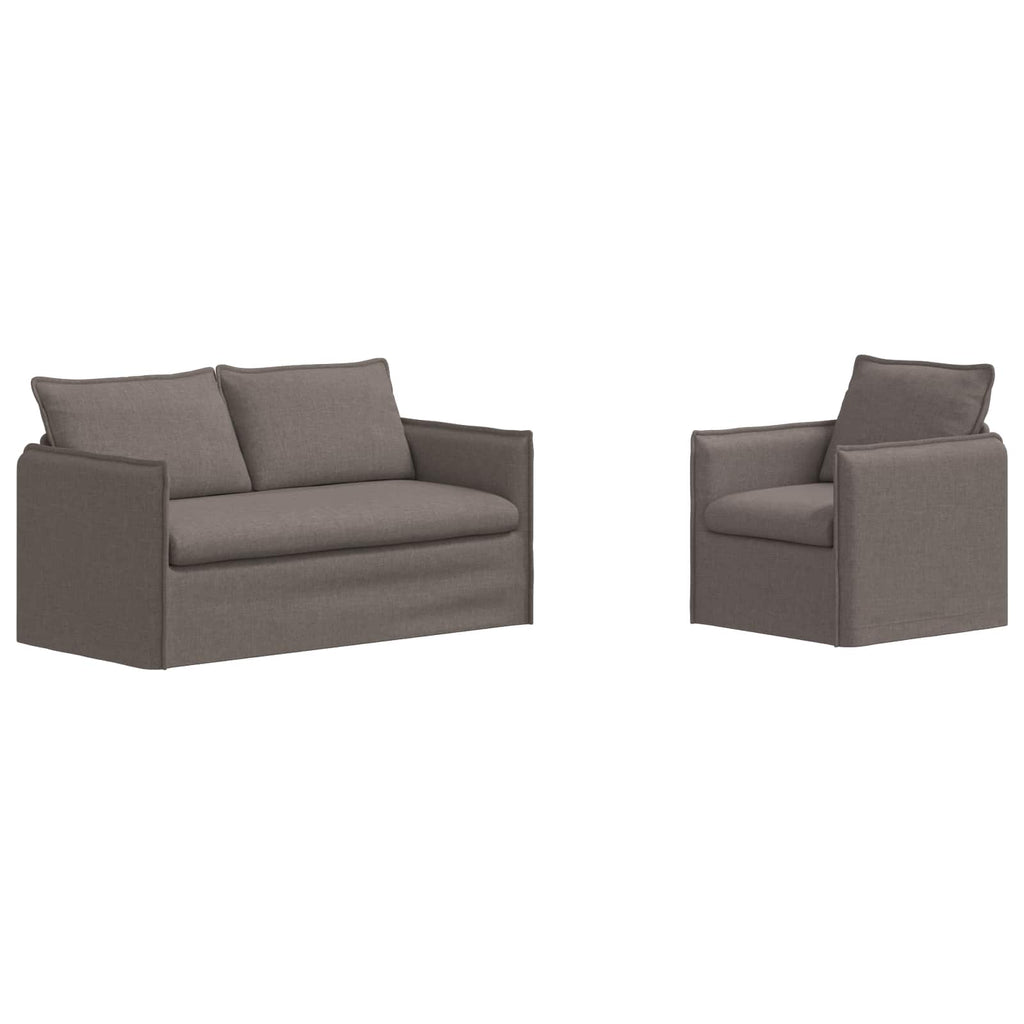 vidaXL Zestaw Sof 2 pcs Ciemnoszary 156 x 82 x 85 cm tkanina