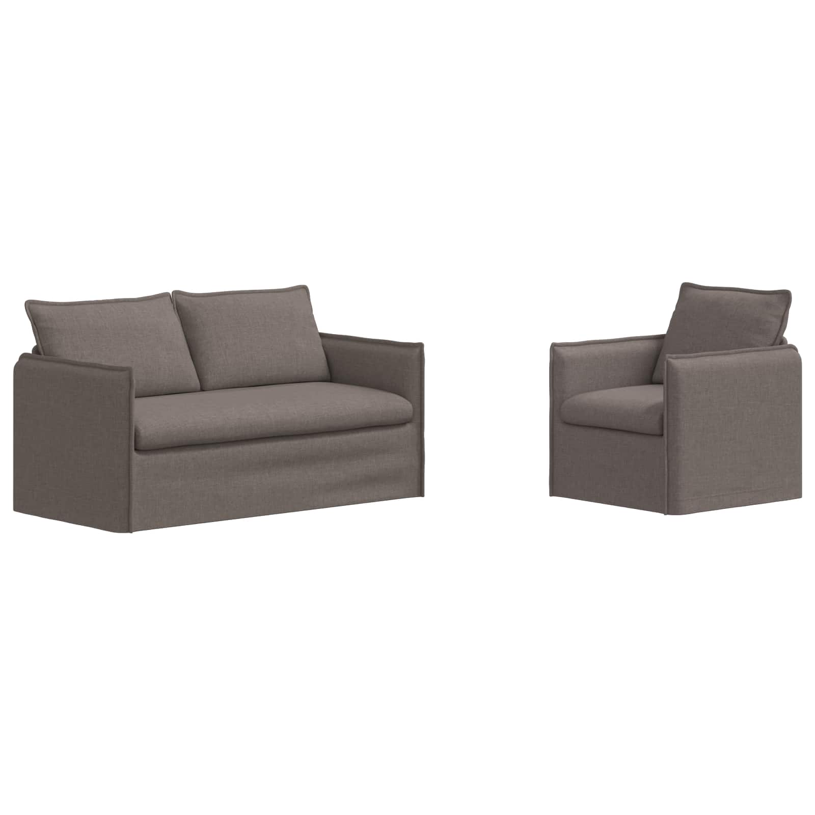 vidaXL Zestaw Sof 2 pcs Ciemnoszary 156 x 82 x 85 cm tkanina