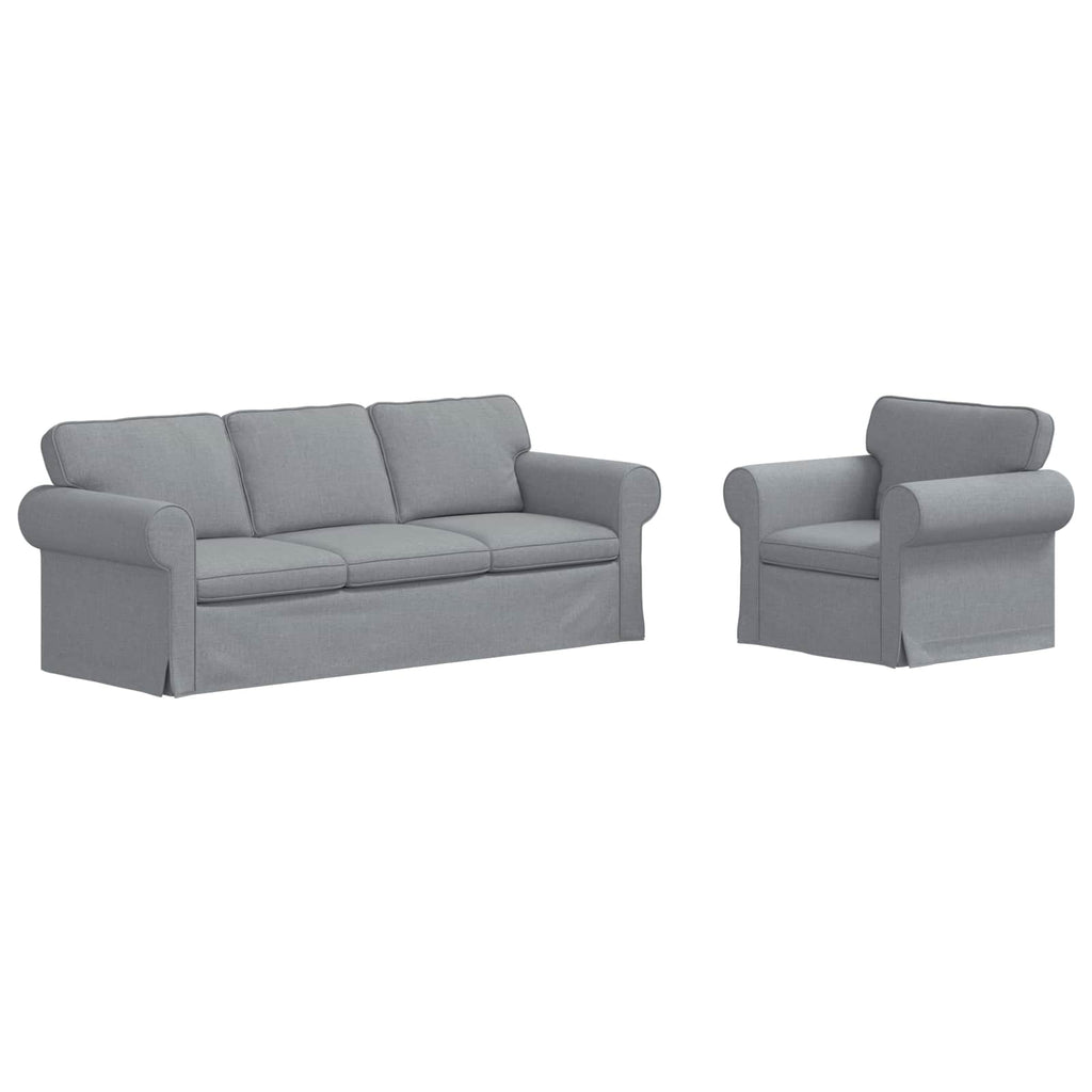 vidaXL Zestaw Sof 2 pcs Jasnoszary 215 x 82 x 80 cm tkanina