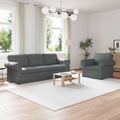 vidaXL Zestaw Sof 2 pcs Ciemnoszary 215 x 82 x 80 cm tkanina