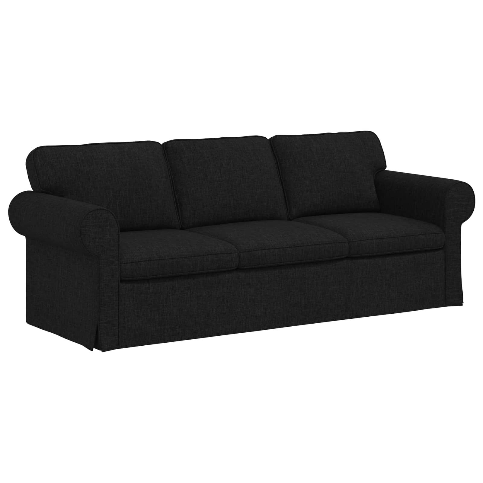 vidaXL Zestaw Sof 2 pcs Czarny 215 x 82 x 80 cm tkanina